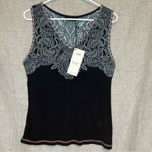 IVKO Woman Intarsia Top Boho Pattern in Marine